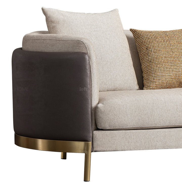 Scandinavian fabric 2 seater sofa glamour in details.