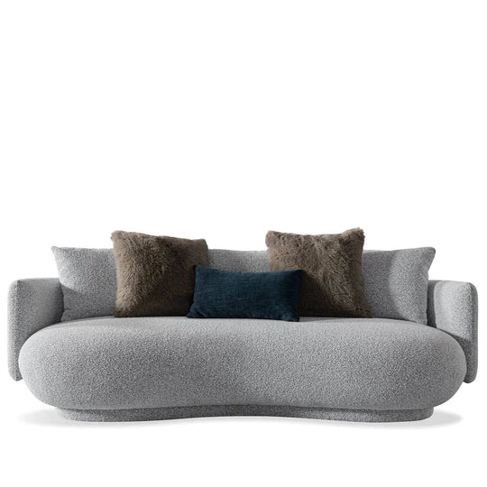 Cream fabric 3 seater sofa heritage in white background.
