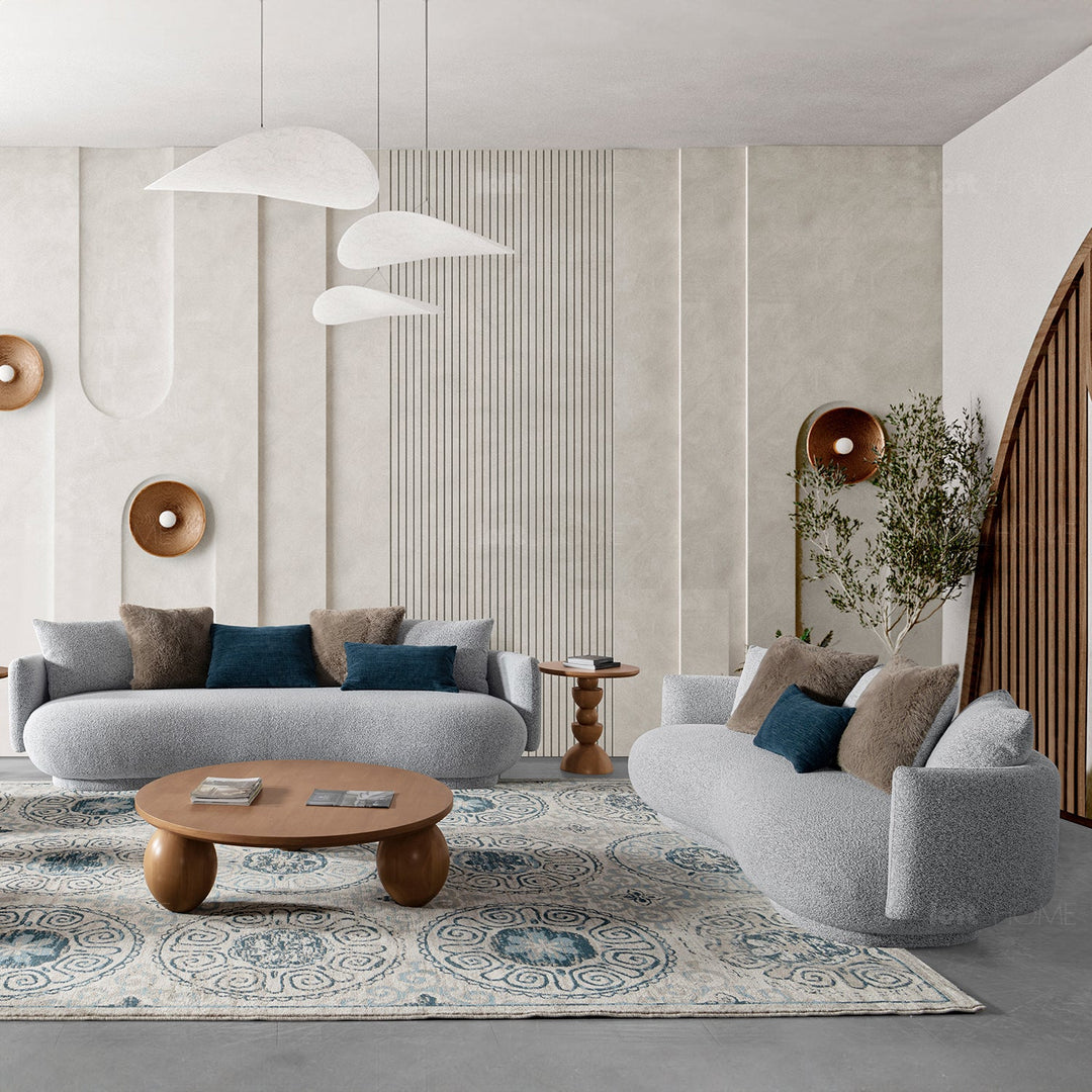 Scandinavian fabric 3 seater sofa heritage in details.