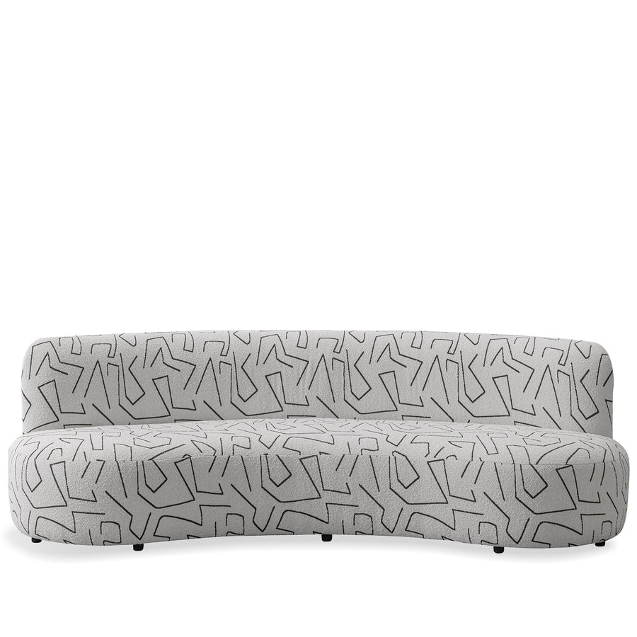 Scandinavian fabric 3 seater sofa nostalgia in white background.