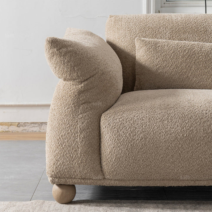 Scandinavian fabric 4 seater sofa fondue detail 3.