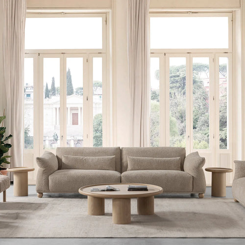 Cream Fabric 4 Seater Sofa FONDUE Good to Know Preview-1