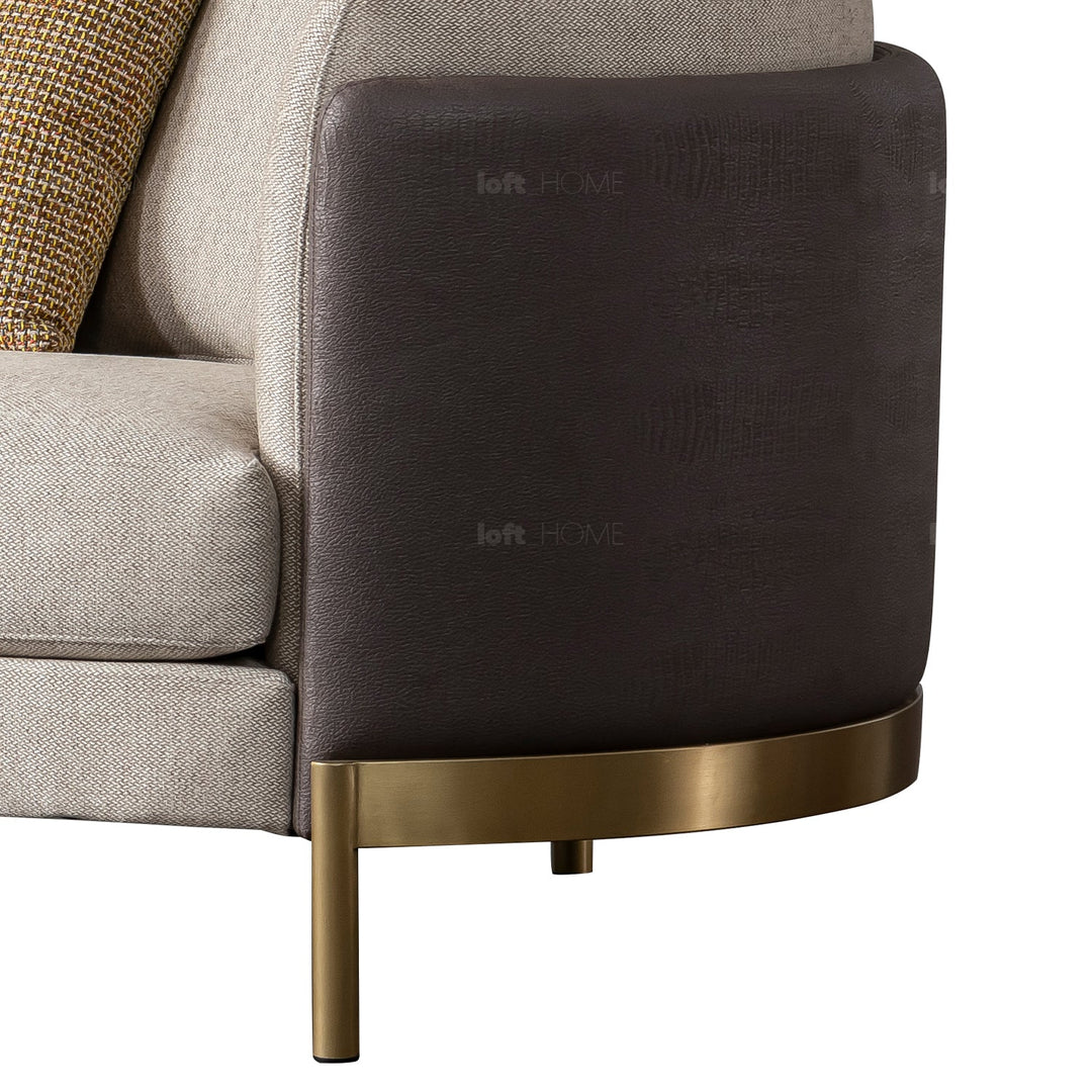Scandinavian fabric 3 seater sofa glamour in panoramic view.