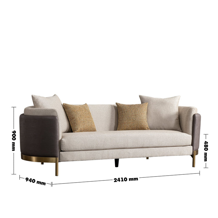 Scandinavian fabric 3 seater sofa glamour size charts.