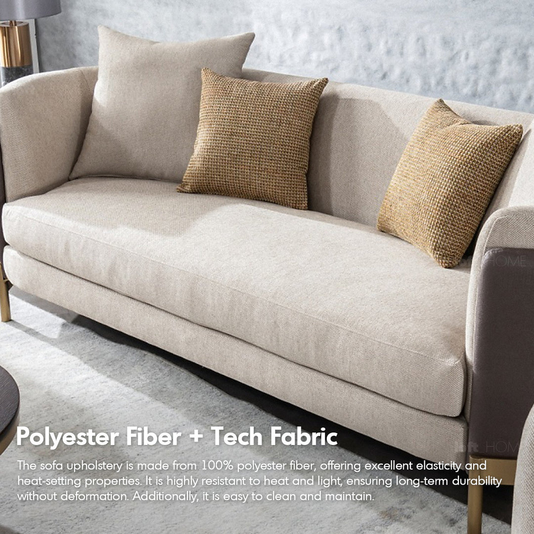 Scandinavian fabric 3 seater sofa glamour color swatches.