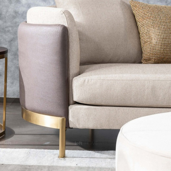 Scandinavian fabric 3 seater sofa glamour with context.