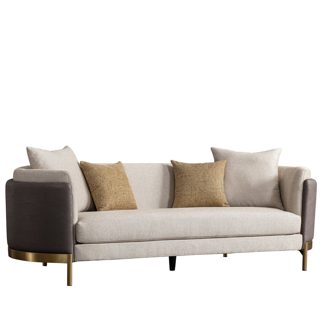 Scandinavian fabric 3 seater sofa glamour in details.