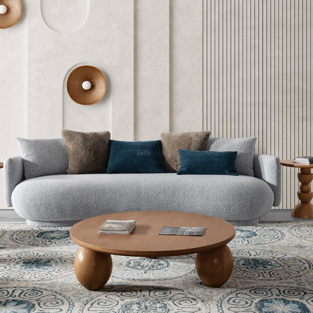 Scandinavian fabric 4 seater sofa heritage in details.