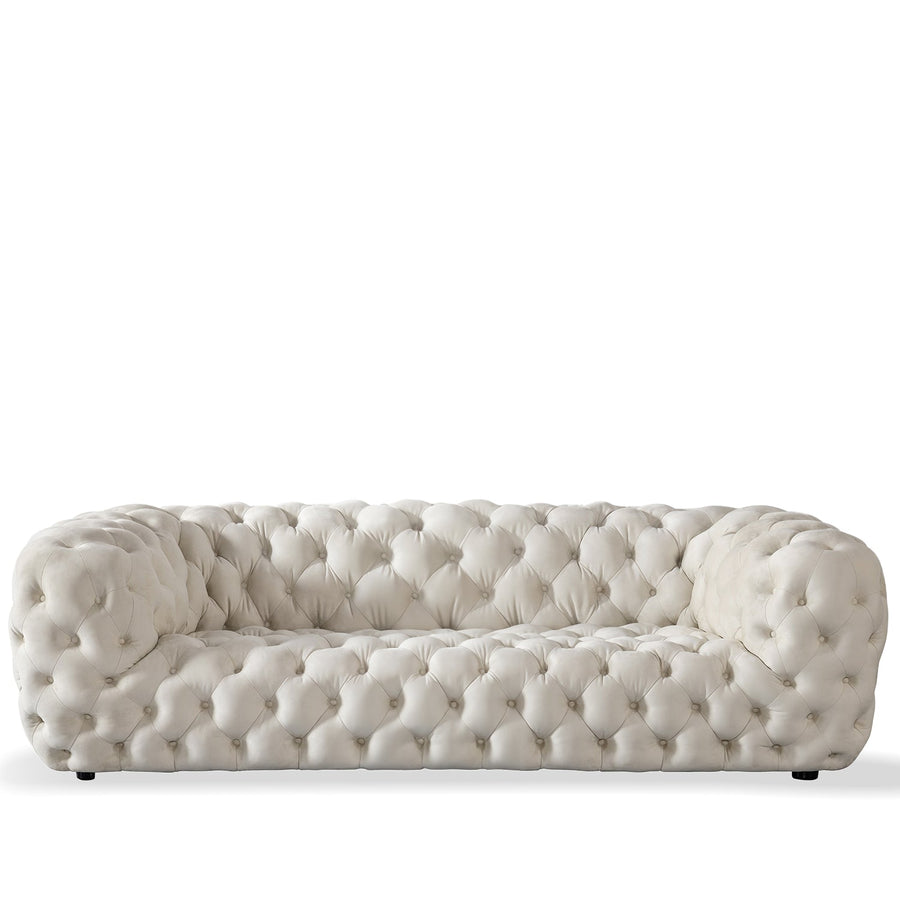 Scandinavian fabric 3 seater sofa mozart in white background.
