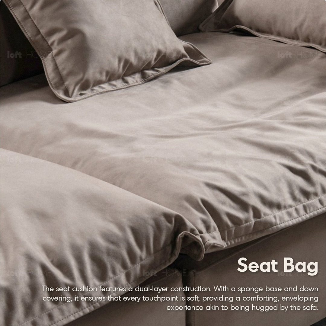 Scandinavian fabric 4 seater sofa snuggle in real life style.
