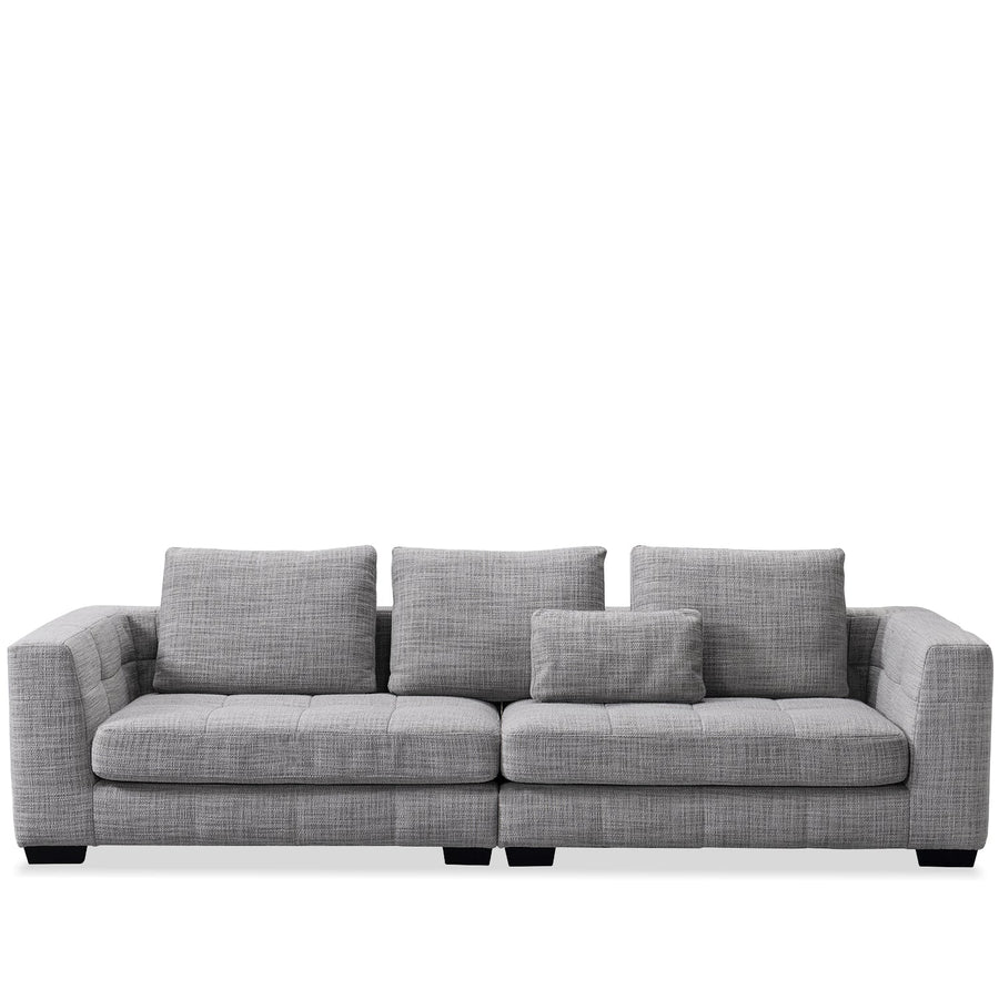 Scandinavian fabric 4 seater sofa arctic in white background.
