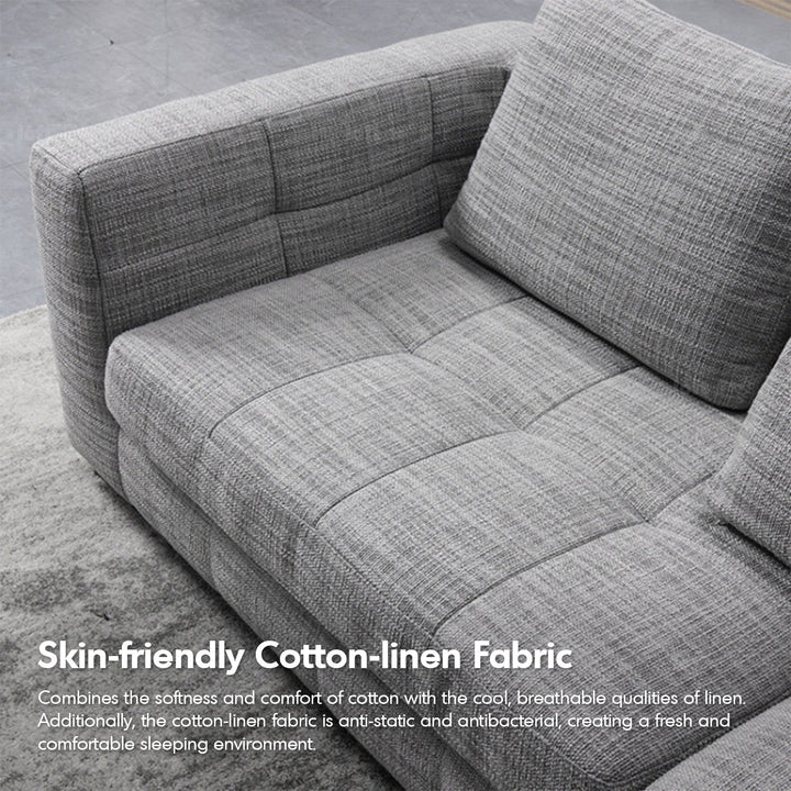 Scandinavian fabric 4 seater sofa arctic color swatches.