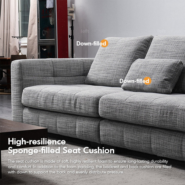 Scandinavian fabric 4 seater sofa arctic material variants.