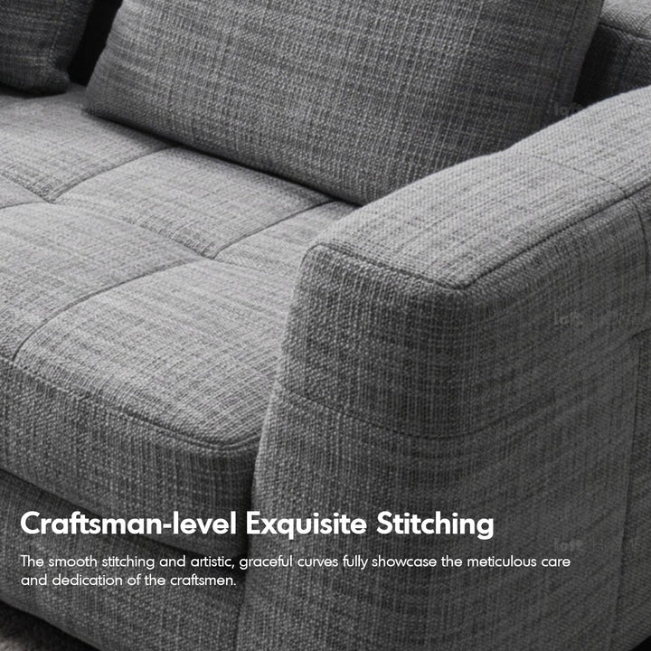Scandinavian fabric 4 seater sofa arctic with context.