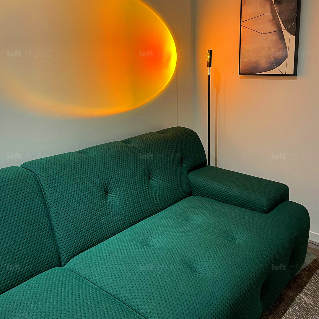 Scandinavian fabric 4 seater sofa blogger conceptual design.