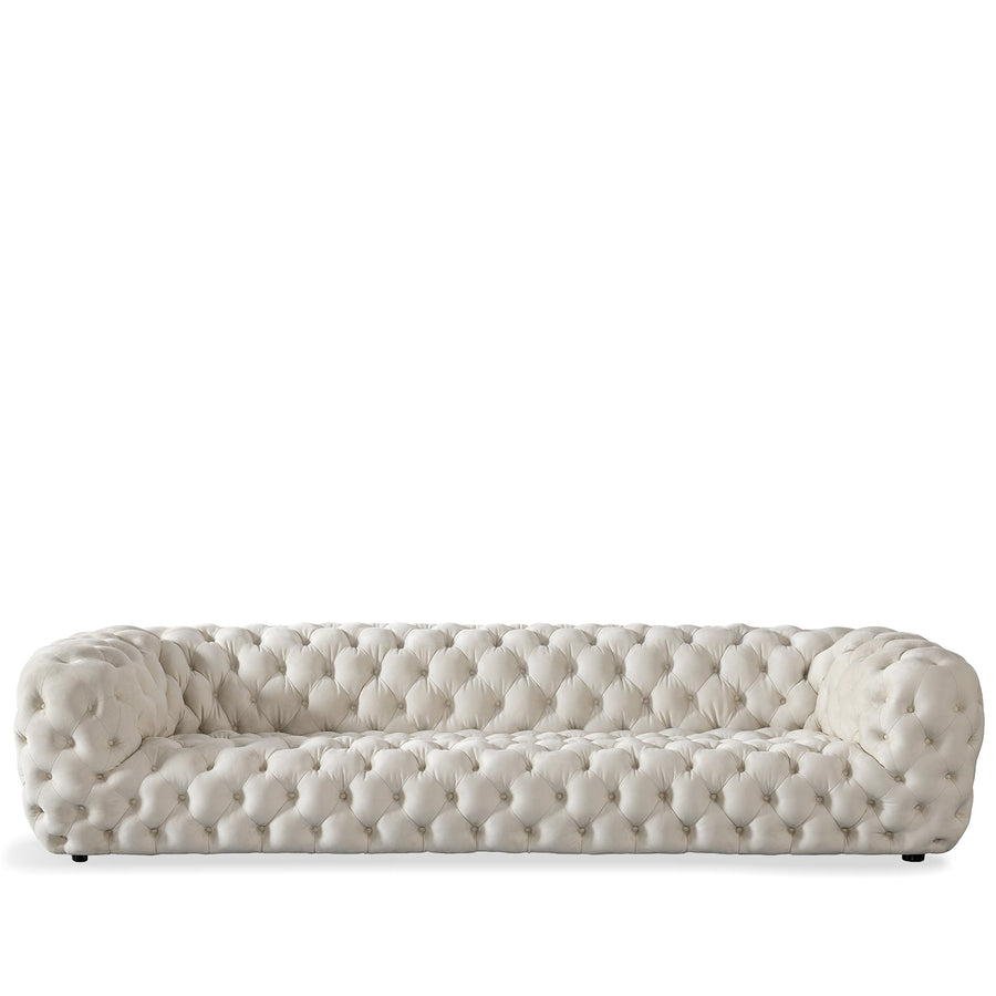 Scandinavian fabric 4 seater sofa mozart in white background.