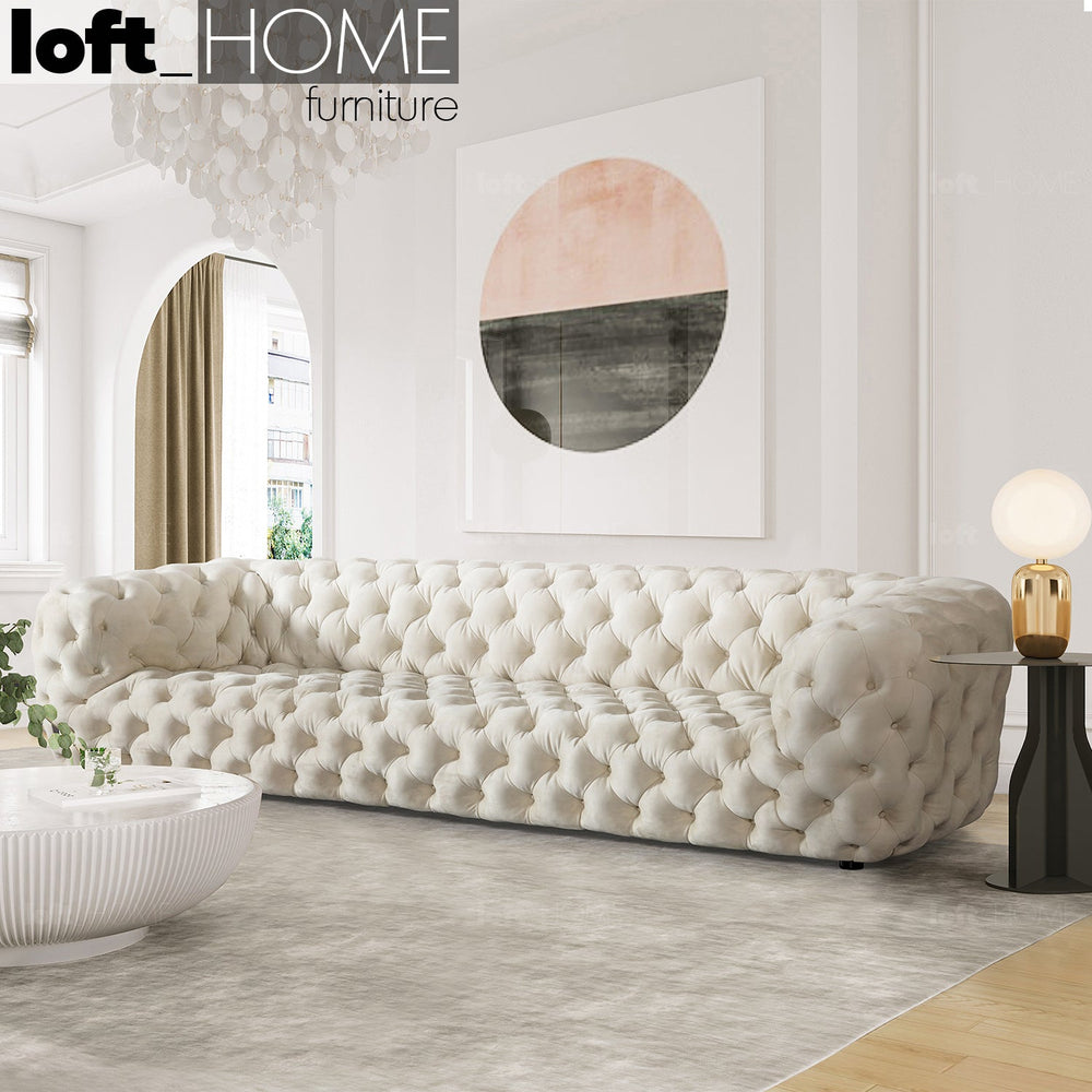 Scandinavian fabric 4 seater sofa mozart primary product view.