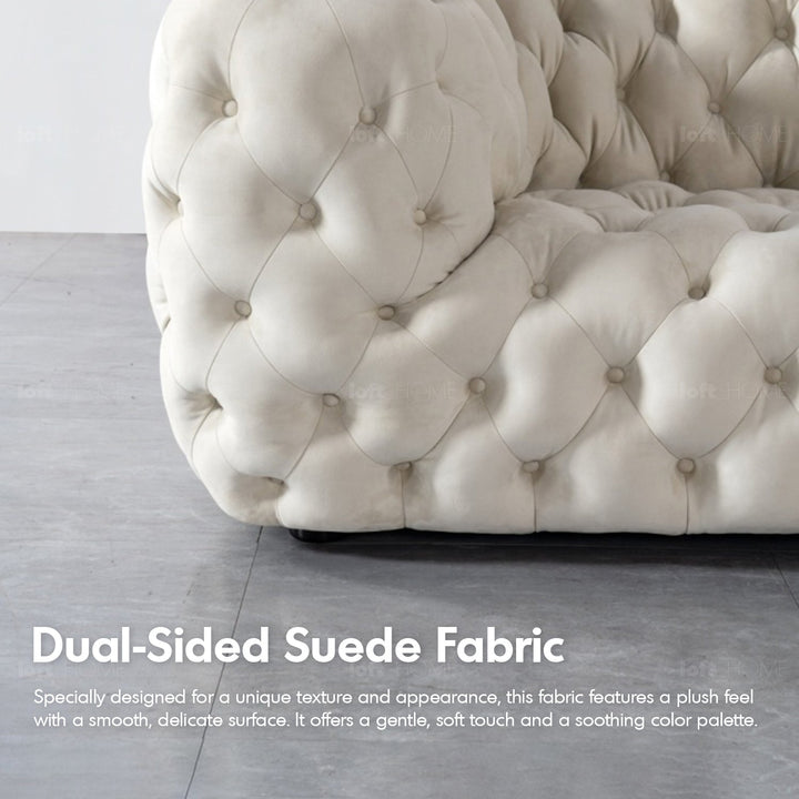 Scandinavian fabric 4 seater sofa mozart in details.