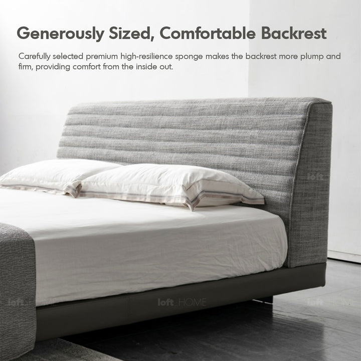 Scandinavian fabric bed hoverloft material variants.