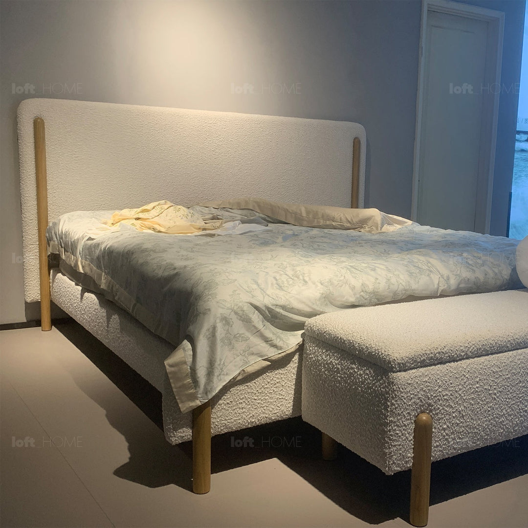 Scandinavian fabric bed snowfluff environmental situation.