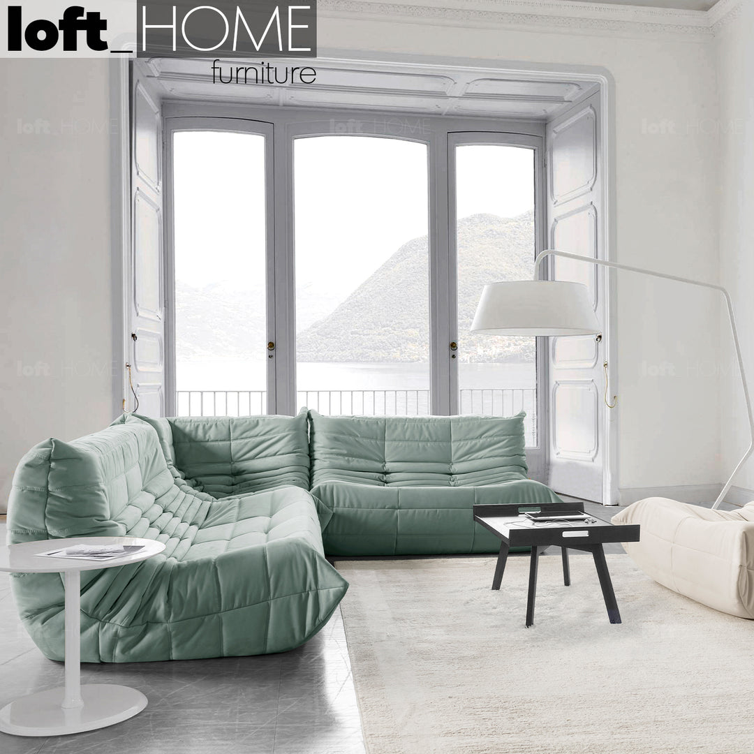 Scandinavian fabric modular 1 seater sofa cater layered structure.