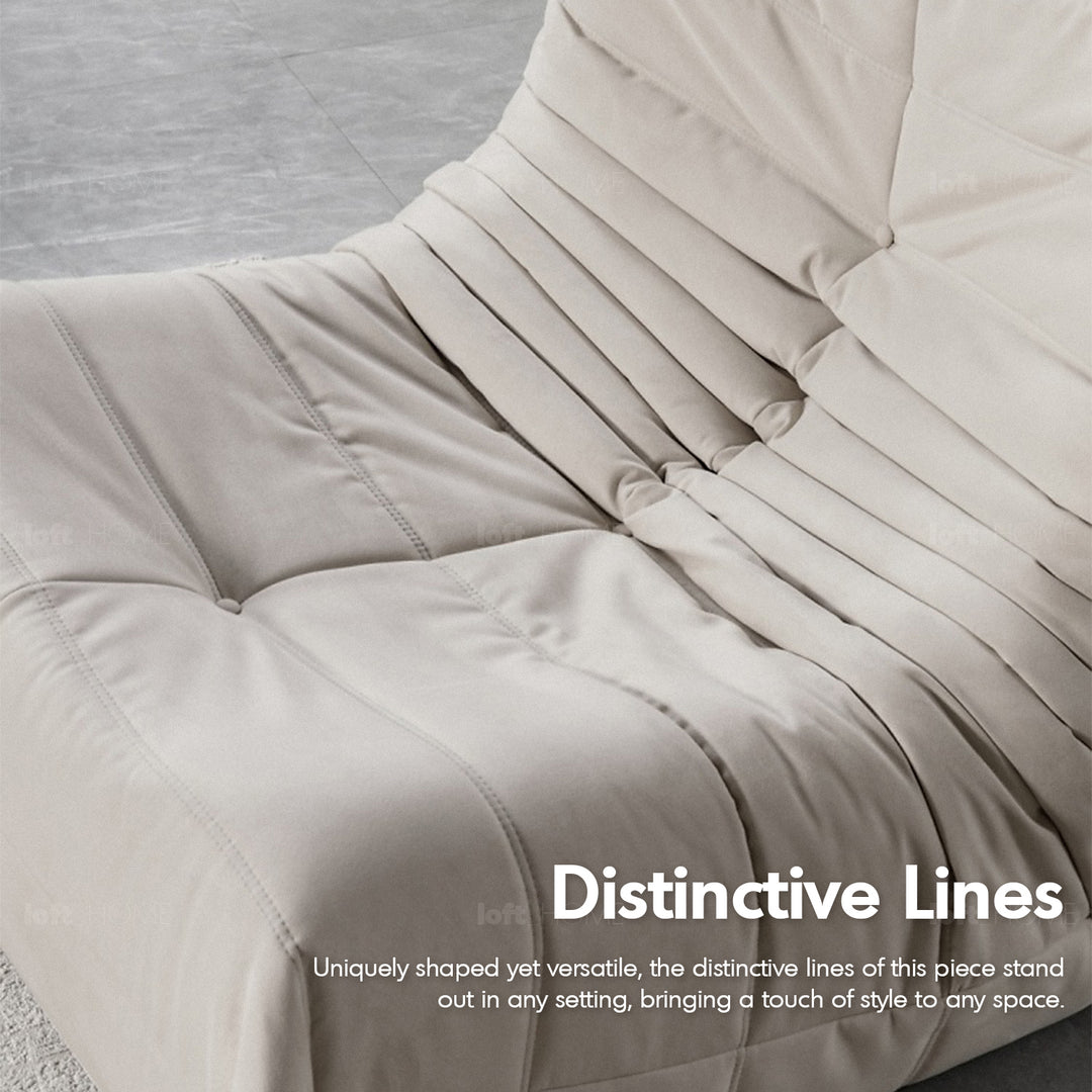 Scandinavian fabric modular 1 seater sofa cater in details.