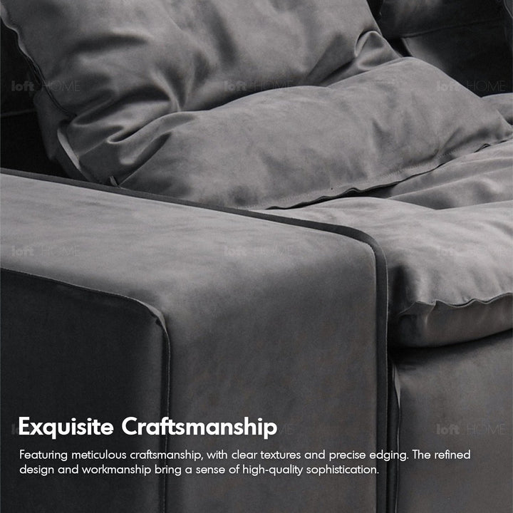 Scandinavian fabric modular 1 seater sofa woolen in details.