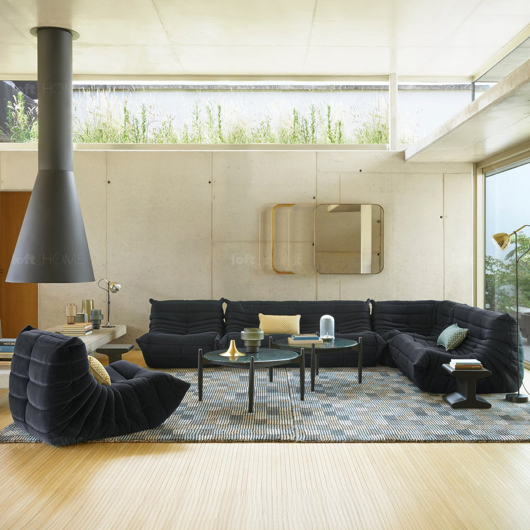 Scandinavian fabric modular 2 seater sofa cater environmental situation.