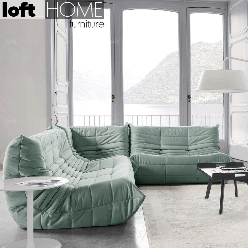 Scandinavian fabric modular 2 seater sofa cater primary product view.