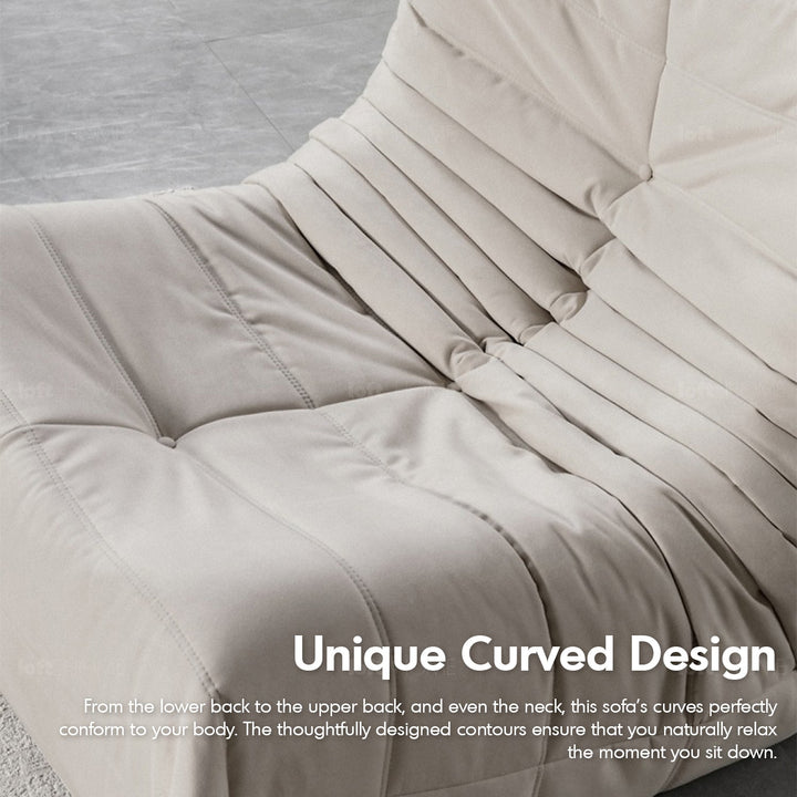Scandinavian fabric modular 2 seater sofa cater in details.
