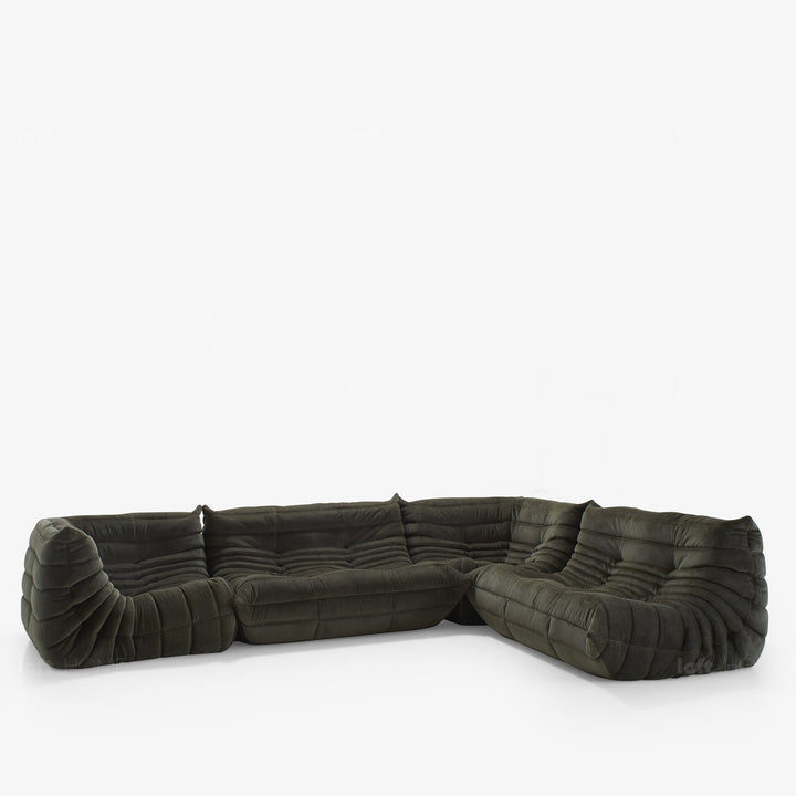 Scandinavian fabric modular 3 seater sofa cater detail 7.