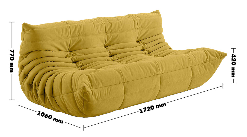 Bauhaus Fabric Modular 3 Seater Sofa CATER Size Chart