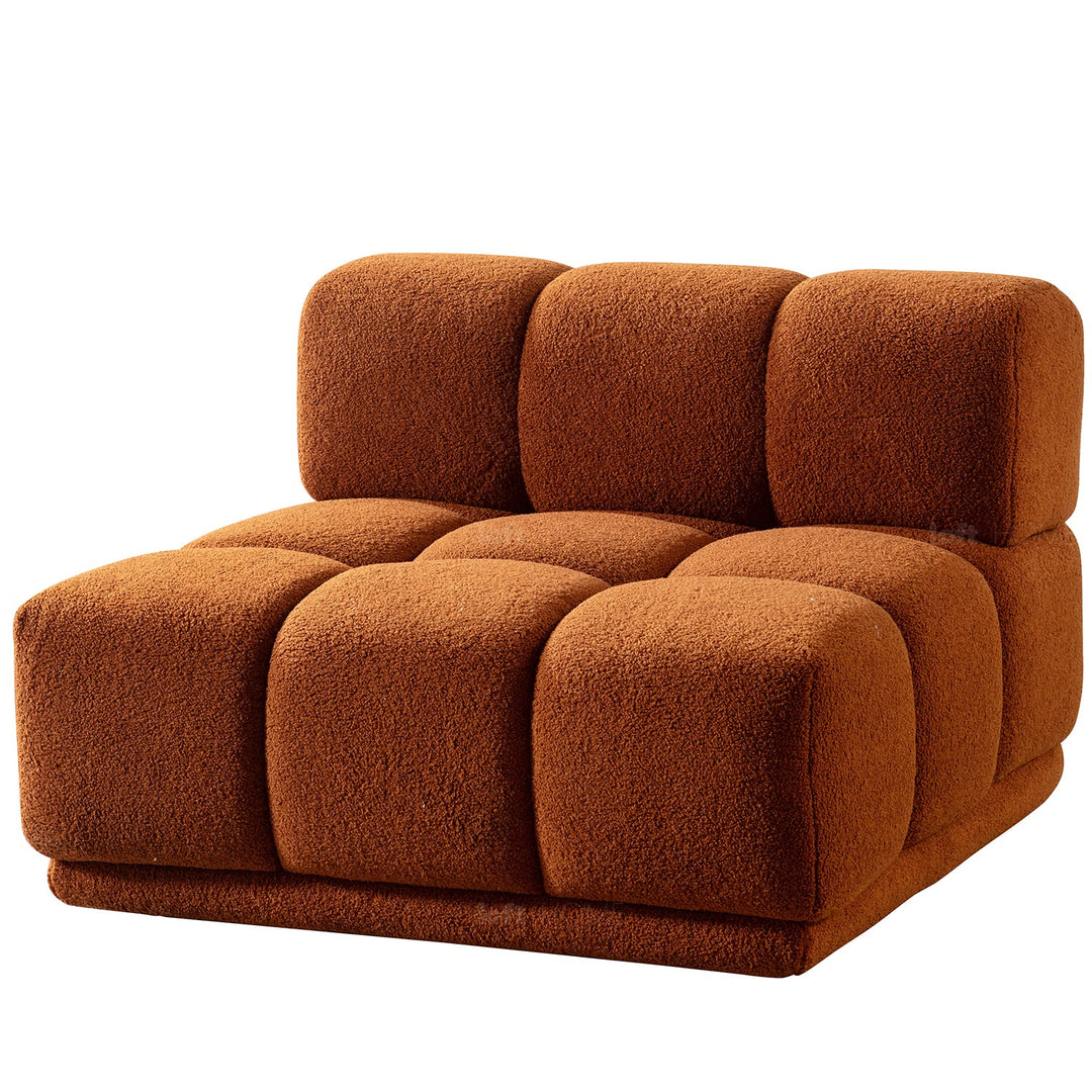 Scandinavian teddy fabric modular 4.5 seater sofa cuboid detail 1.