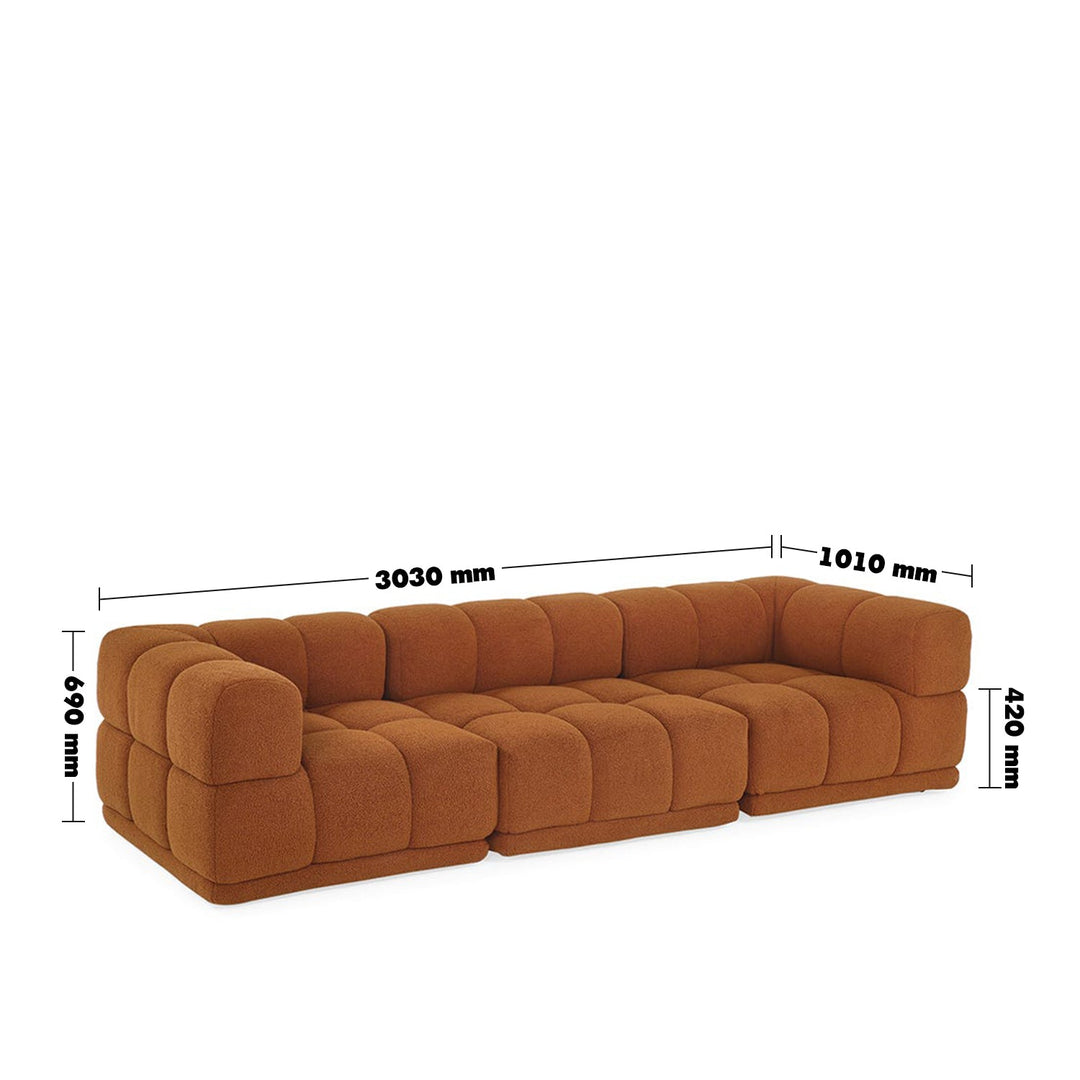 Scandinavian teddy fabric modular 4.5 seater sofa cuboid size charts.