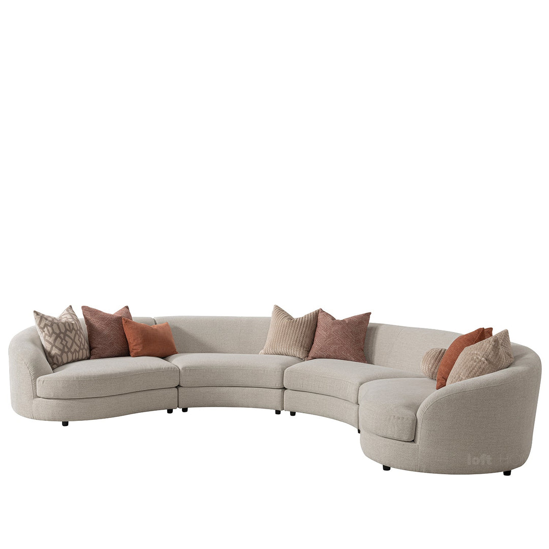 Scandinavian fabric modular l shape sectional sofa groove 3+3 in still life.