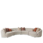 Cream Fabric Modular L Shape Sectional Sofa GROOVE 3+3