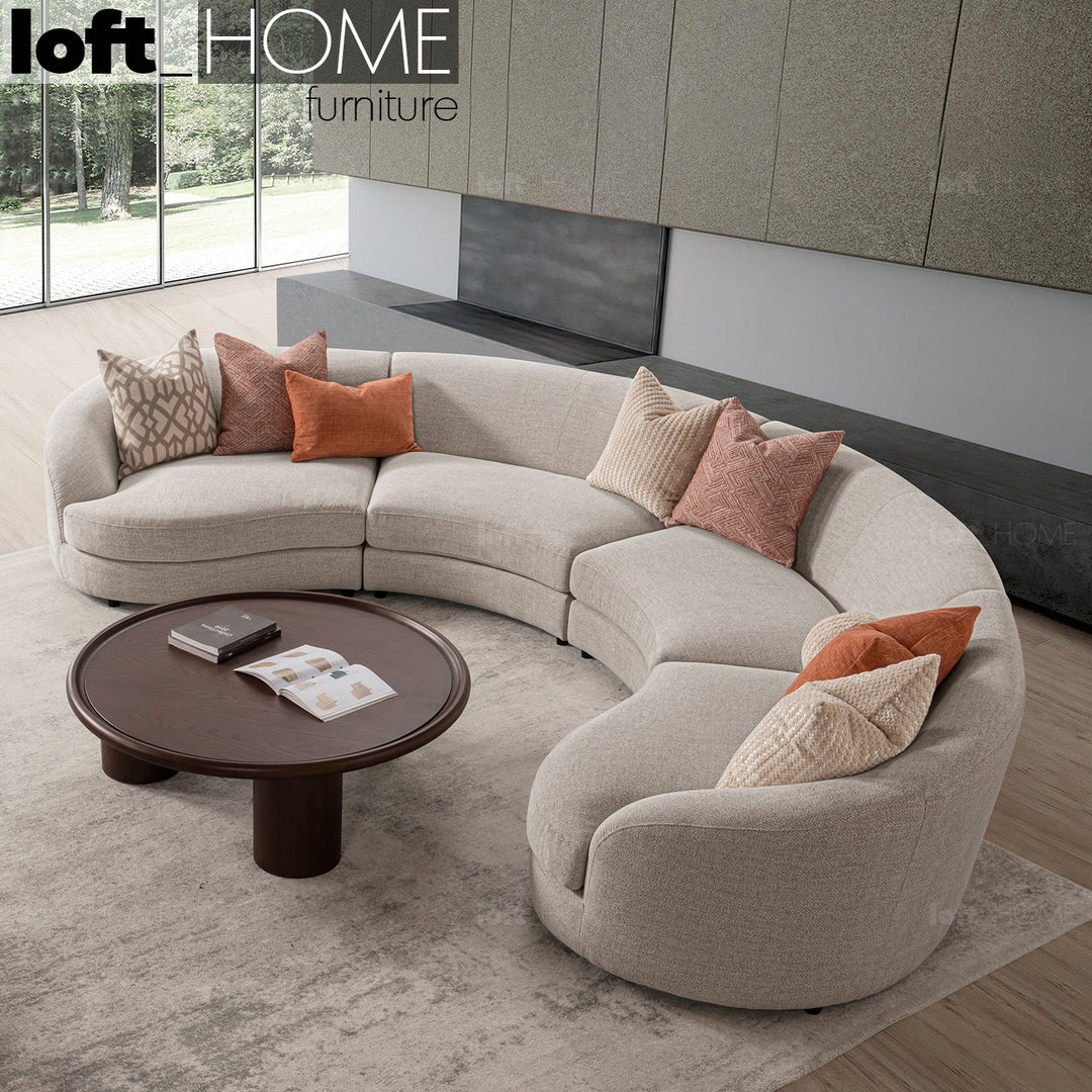 Scandinavian fabric modular l shape sectional sofa groove 3+3 primary product view.