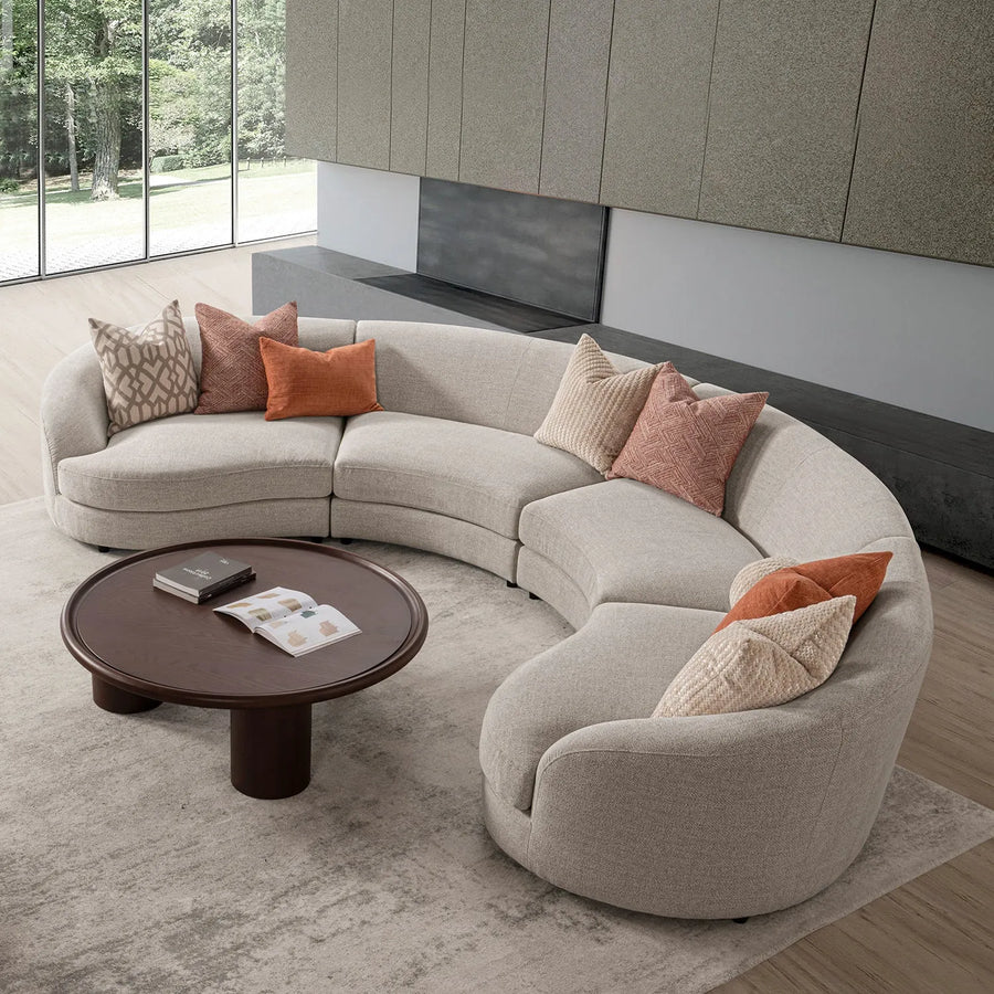 Modern fabric modular l shape sectional sofa groove 3+3 primary product view.