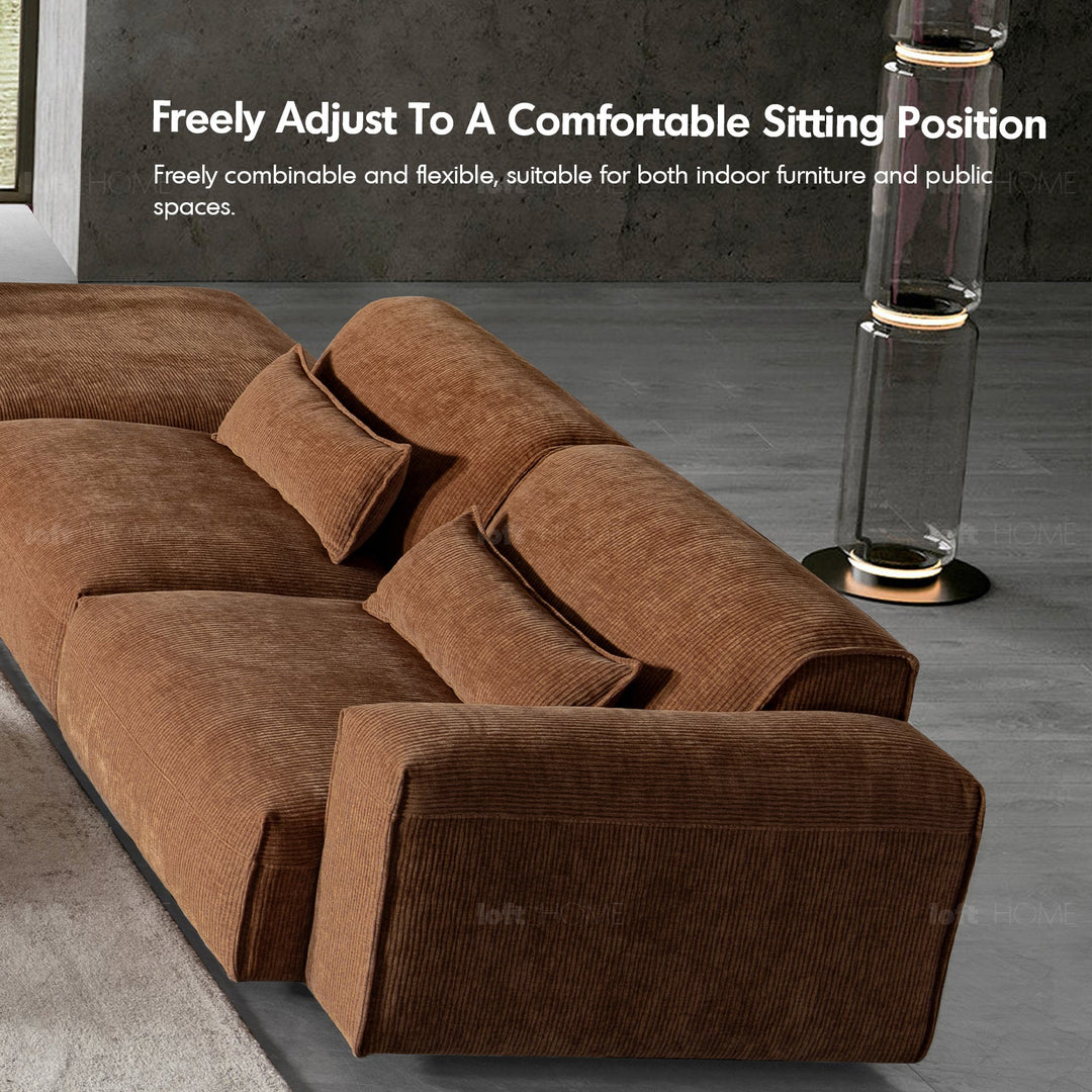 Scandinavian corduroy velvet fabric modular 4.5 seater sofa opera with context.