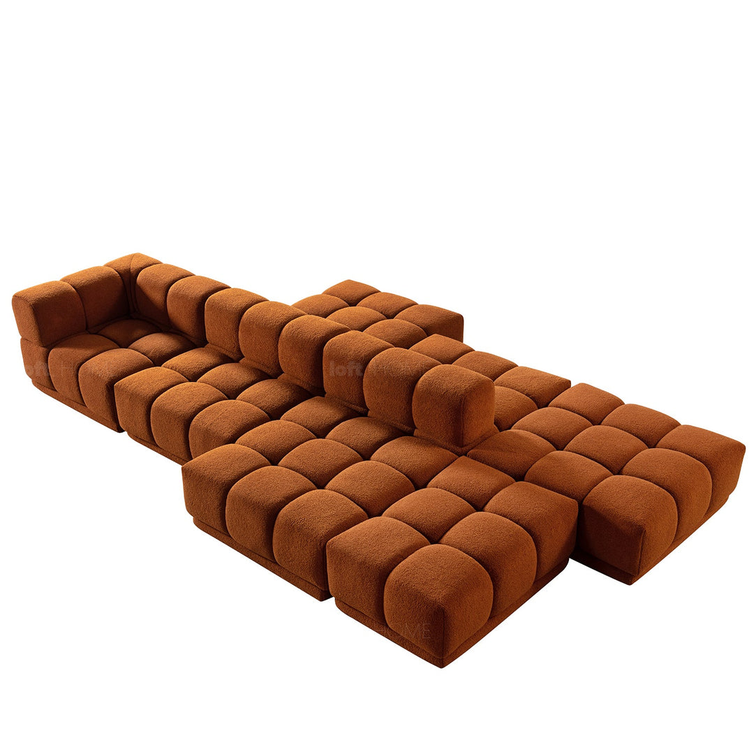Scandinavian teddy fabric modular armless 1 seater sofa cuboid situational feels.