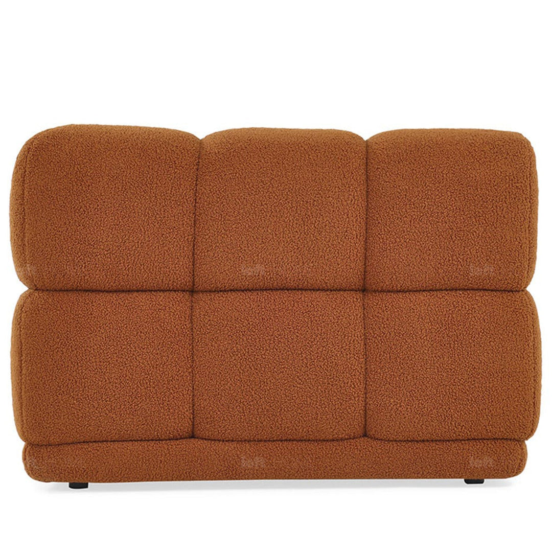Scandinavian teddy fabric modular armless 1 seater sofa cuboid layered structure.