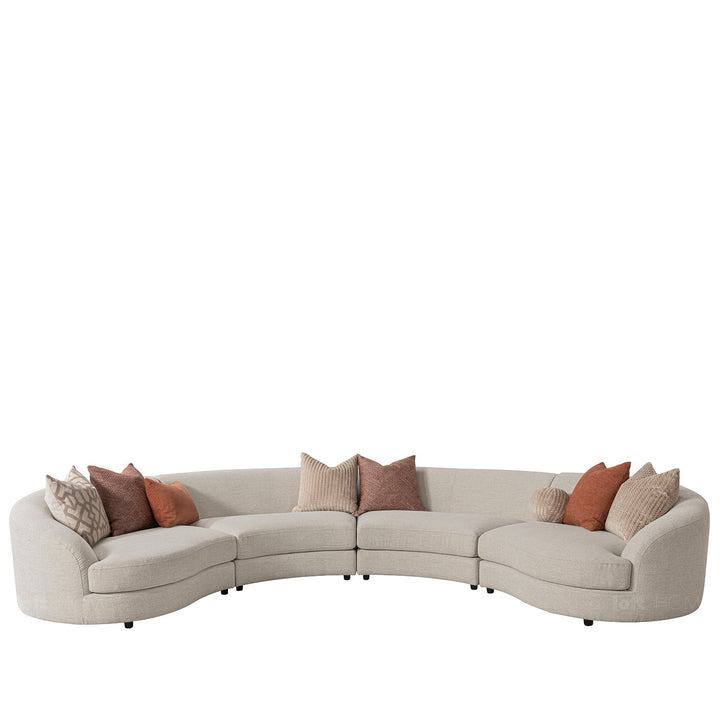 Scandinavian fabric modular armless 1 seater sofa groove layered structure.