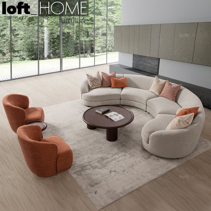 Scandinavian fabric modular armless 1 seater sofa groove primary product view.