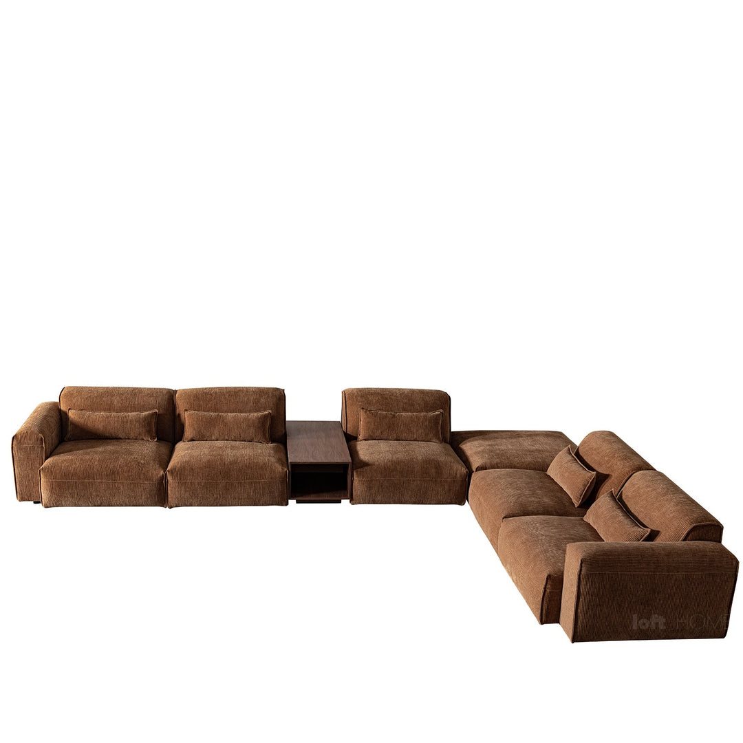Scandinavian corduroy velvet fabric modular armless 1 seater sofa opera layered structure.