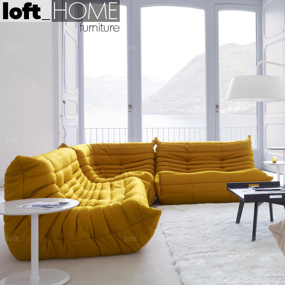 Scandinavian fabric modular corner 1 seater sofa cater primary product view.