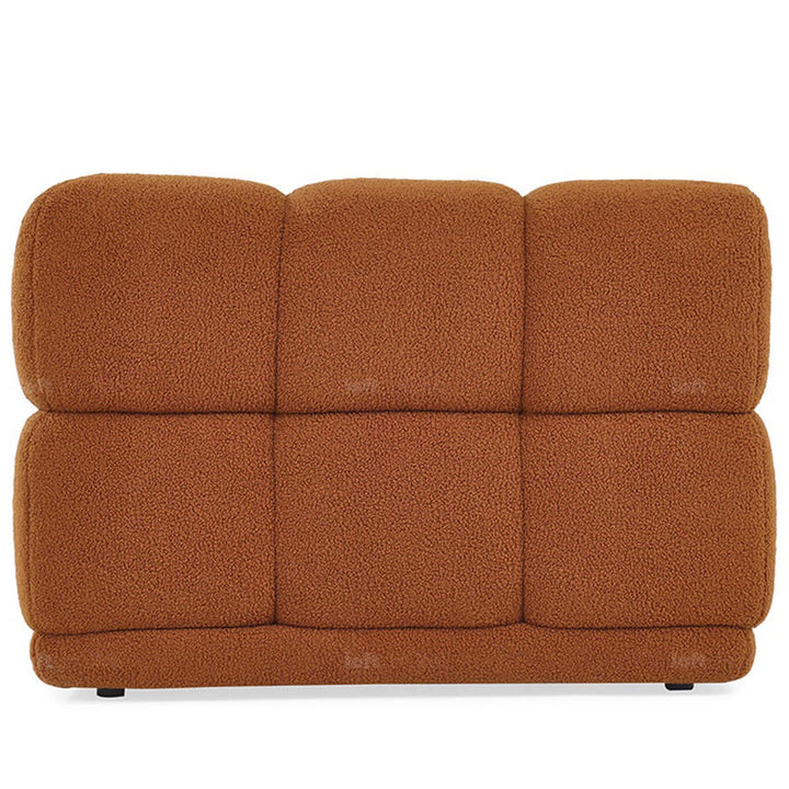 Scandinavian teddy fabric modular corner 1 seater sofa cuboid layered structure.