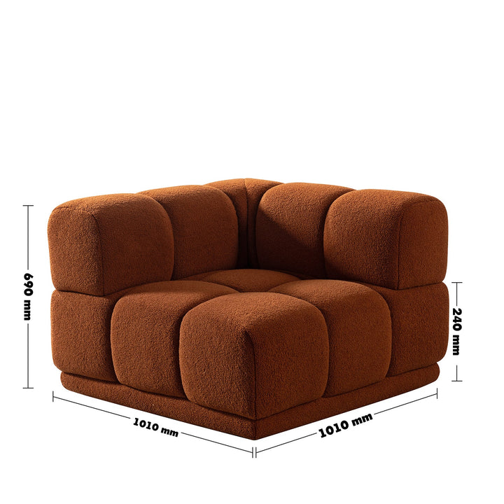 Scandinavian teddy fabric modular corner 1 seater sofa cuboid size charts.