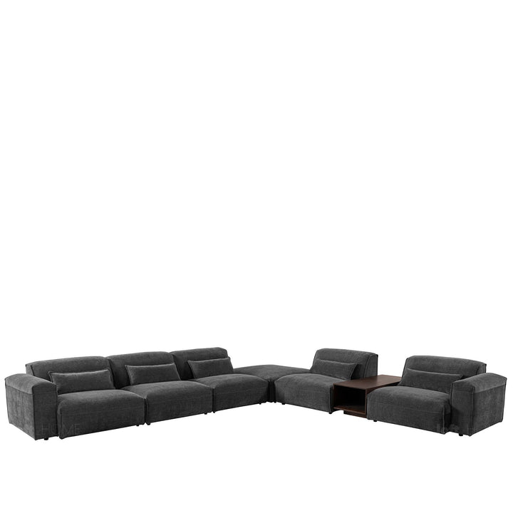 Scandinavian corduroy velvet fabric modular corner 1 seater sofa opera conceptual design.