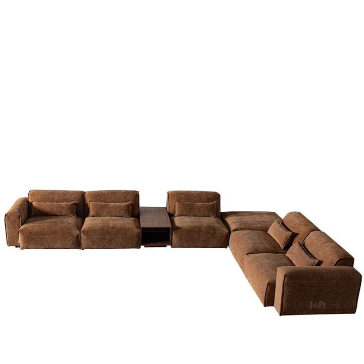 Scandinavian corduroy velvet fabric modular corner 1 seater sofa opera layered structure.