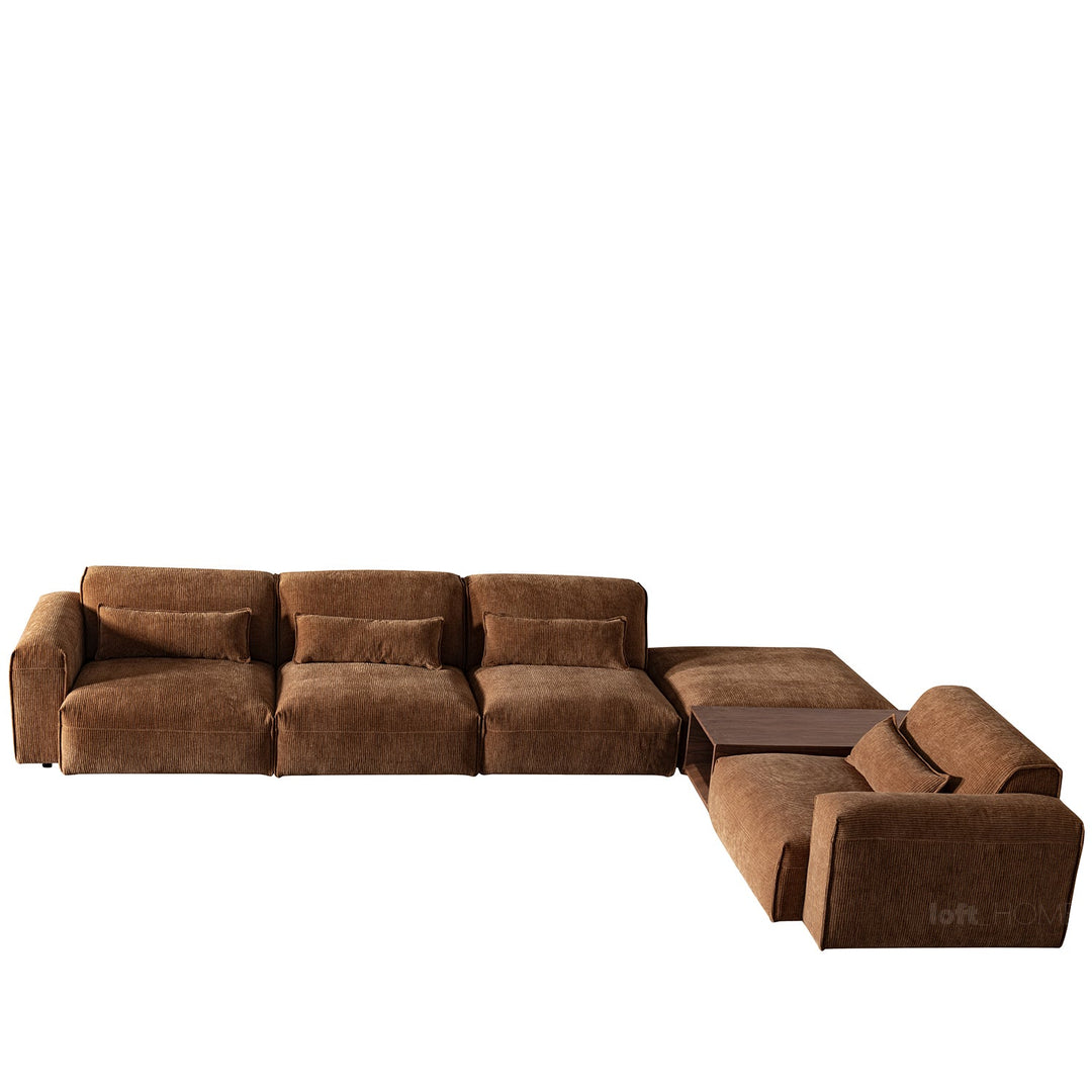 Scandinavian corduroy velvet fabric modular corner 1 seater sofa opera detail 1.
